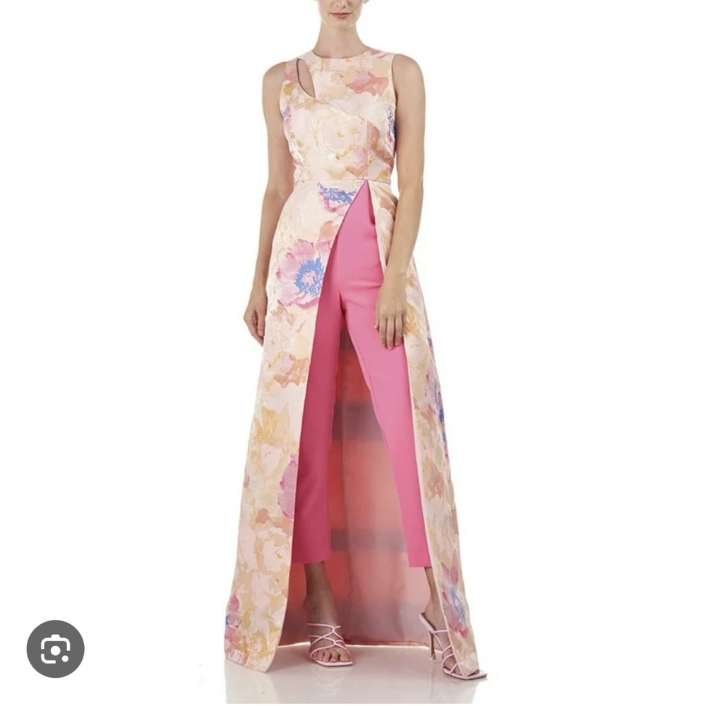 Kay Unger Floral Jumpsuit with Pink Pants